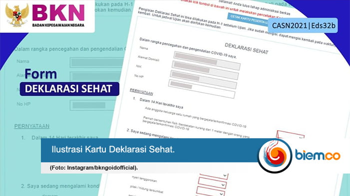 CPNS Wajib Punya Kartu Deklarasi Sehat Untuk Ikut Tes | Biem.co