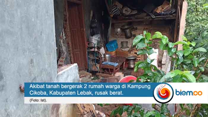 Dua Rumah Warga Lebak Rusak Berat Akibat Tanah Bergerak | Biem.co